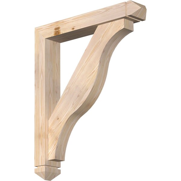 Ekena Millwork Funston Arts and Crafts Smooth Bracket w/ Offset Brace, Douglas Fir, 5 1/2"W x 32"D x 38"H BKT0604X32X38FST03SDF - main